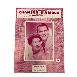 Chanson DAmour Sheet Music 1958 Signed by Art and Dottie Todd Wayne Shanklin‎